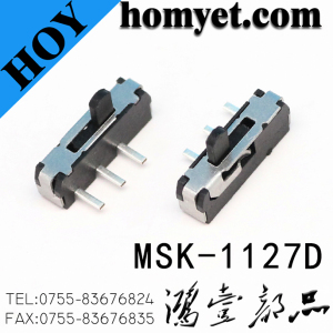 High Quality 3pin DIP Slide Switch /Side Push Two-Position Toggle Switch (MSK-1127D)