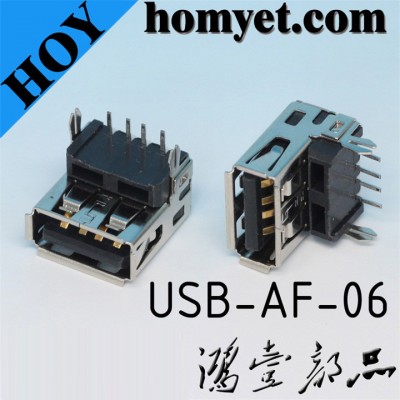 Professional Factory Solder Type USB Female Connector for Electronic Products (USB-AF-06)